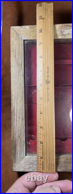Vintage Camillus Pocket Knife Glass & Wood Counter Store Display Case! No Key