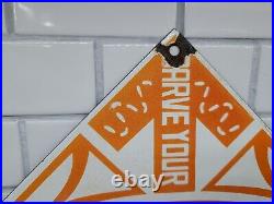 Vintage Case Porcelain Sign Knife Hunting Blade Gas Oil Sporting Goods Store USA