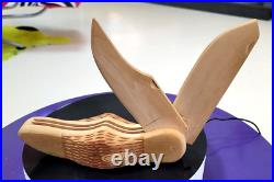 Vintage Case Wooden Pocket Knife Store Display Folding Unique Rare