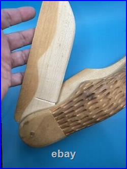 Vintage Case Wooden Pocket Knife Store Display Folding Unique Rare