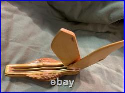 Vintage Case Wooden Pocket Knife Store Display Folding Unique Rare