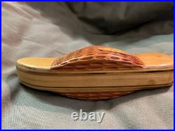 Vintage Case Wooden Pocket Knife Store Display Folding Unique Rare
