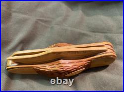Vintage Case Wooden Pocket Knife Store Display Folding Unique Rare