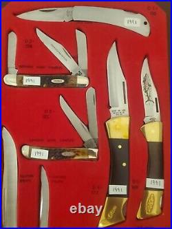 Vintage Case XX Dealer Store Display Panel 8 Knives Old Hardware Store Find