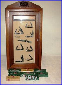 Vintage Case XX Knife Wood Store Display Case witheight knives 3500 3507