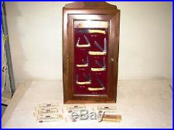 Vintage Case XX Knife Wood Store Display Case withseven knives Mini Trapper Peanut