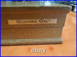 Vintage Case XX Knives Knife Collectors Wooden Box Storage Blue Interior