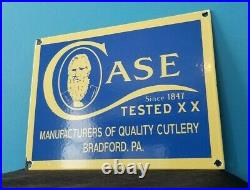 Vintage Case XX Knives Porcelain Quality Gas General Store Service Pump Sign