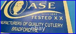 Vintage Case XX Knives Porcelain Quality Gas General Store Service Pump Sign