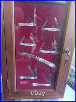 Vintage Case XX Stag Knives (set of 7) with Store Display Case