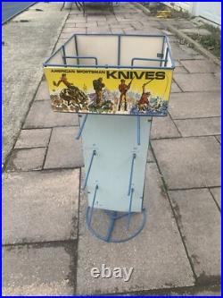 Vintage Colonial American Sportsman Pocket Knife Display Rack Hardware Store