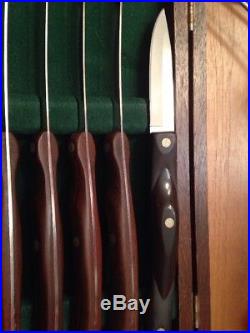 Vintage Cutco #1059 Steak Knife Set in Wood Storage Case