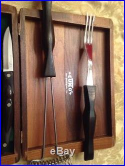 Vintage Cutco #1059 Steak Knife Set in Wood Storage Case