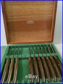Vintage Cutco #59 Steak Knife Set 10 Pieces in Wood Storage Case