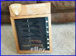 Vintage Gerber Knives Wooden Store Display Case with Knives