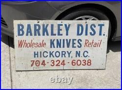 Vintage Knife Dealer Case XX Wooden Sign Gas American Knives Oil Store Carolina
