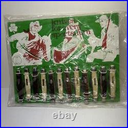 Vintage Knife Store Display With 12 Knives Made In Ireland 3 Blade In Package