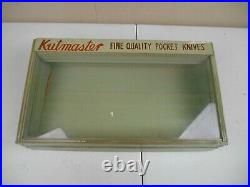 Vintage Kutmaster Pocket Knives Wood Countertop Store Display Case