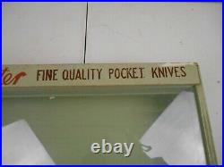 Vintage Kutmaster Pocket Knives Wood Countertop Store Display Case