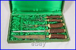 Vintage NEW Anton Wingen Jr. 4-piece Carving Set & Storage Box Circa 1955