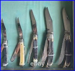 Vintage QUEEN STEEL Knife Store Display Case With 12 Knifes