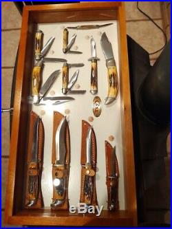 Vintage & Rare-1970s Case XX USA factory Samples Store display Case & 11 Knives