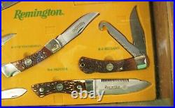 Vintage Remington 1990 Store Counter 9 Knife Display Case Lock Storage Wood USA