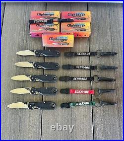 Vintage Schrade Cliphanger Knife Store Display Case with 5 Knives & Boxes USA 90s