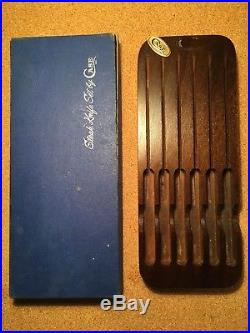Vintage Set Of 6 Case XX # Cap254 Steak Knives With Original Storage Board