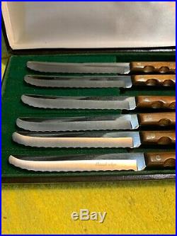 Vintage Set Of 6 Case XX STAINLESS CAP 254 STEAK KNIVES KNIFE WITH STORAGE CASE