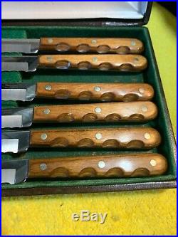 Vintage Set Of 6 Case XX STAINLESS CAP 254 STEAK KNIVES KNIFE WITH STORAGE CASE