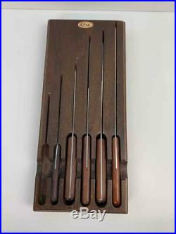 Vintage Set of 5 Case XX CAP Kitchen Knife Set & Wood Storage Block