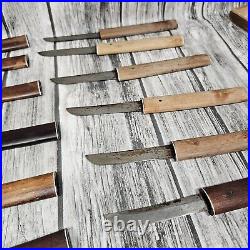 Vintage Set of 6 Takahashi Wood Tanto Knife Scabbard Knives With Storage Box