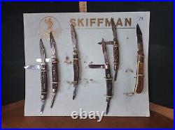 Vintage Skiffman Folding Pocket Knives Store Display Lot Of 6 Made In Germany