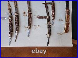 Vintage Skiffman Folding Pocket Knives Store Display Lot Of 6 Made In Germany