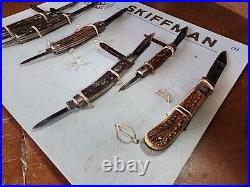 Vintage Skiffman Folding Pocket Knives Store Display Lot Of 6 Made In Germany