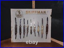 Vintage Skiffman Folding Pocket Knives Store Display Lot Of 9 Made In Germany