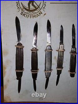 Vintage Skiffman Folding Pocket Knives Store Display Lot Of 9 Made In Germany