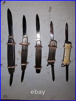 Vintage Skiffman Folding Pocket Knives Store Display Lot Of 9 Made In Germany