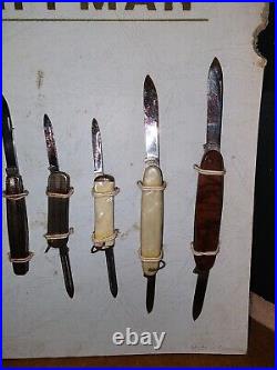 Vintage Skiffman Folding Pocket Knives Store Display Lot Of 9 Made In Germany