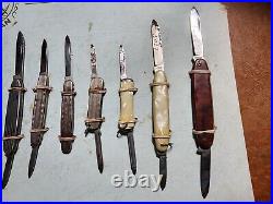 Vintage Skiffman Folding Pocket Knives Store Display Lot Of 9 Made In Germany