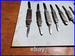 Vintage Skiffman Folding Pocket Knives Store Display Lot Of 9 Made In Germany