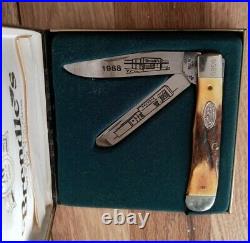Vintage USA Case XX 1988 Stag Brendles Knife Store 5254 Trapper Pocket Knife