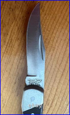Vintage Uncle Henry Wood Handle Schrade Folding Pocket Knife Great storage Cond