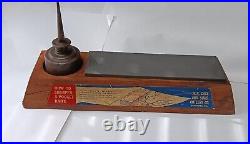 Vintage W. R. Case Knife Sharpening Stone with Oil Can Countertop Store Display