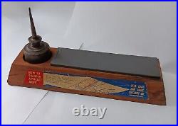 Vintage W. R. Case Knife Sharpening Stone with Oil Can Countertop Store Display