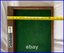 Vintage Wood Buck Knives Knife Wood Glass Counter Top Store Display Case Lock