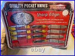 Vtg Knife Display Hardware General Store 1960's Truesharp SS Carbon folding Lot