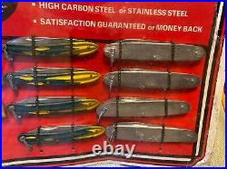 Vtg Knife Display Hardware General Store 1960's Truesharp SS Carbon folding Lot