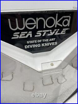 WENOKA SEA STYLE DIVING KNIFE KNIVES STORE DISPLAY CASE 2-SIDED ROTATING 20x18